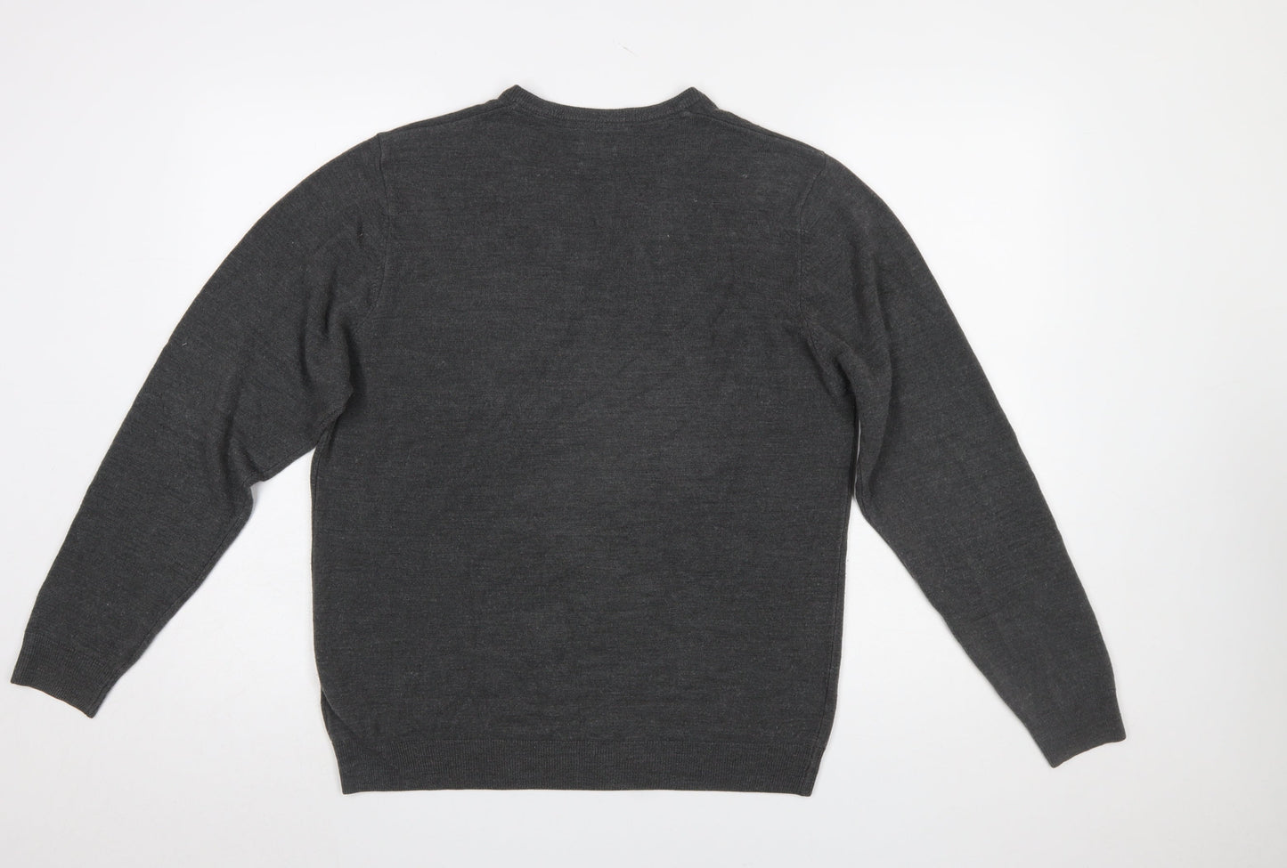Mens UK Size L Marks and Spencer Grey Pullover Jumper