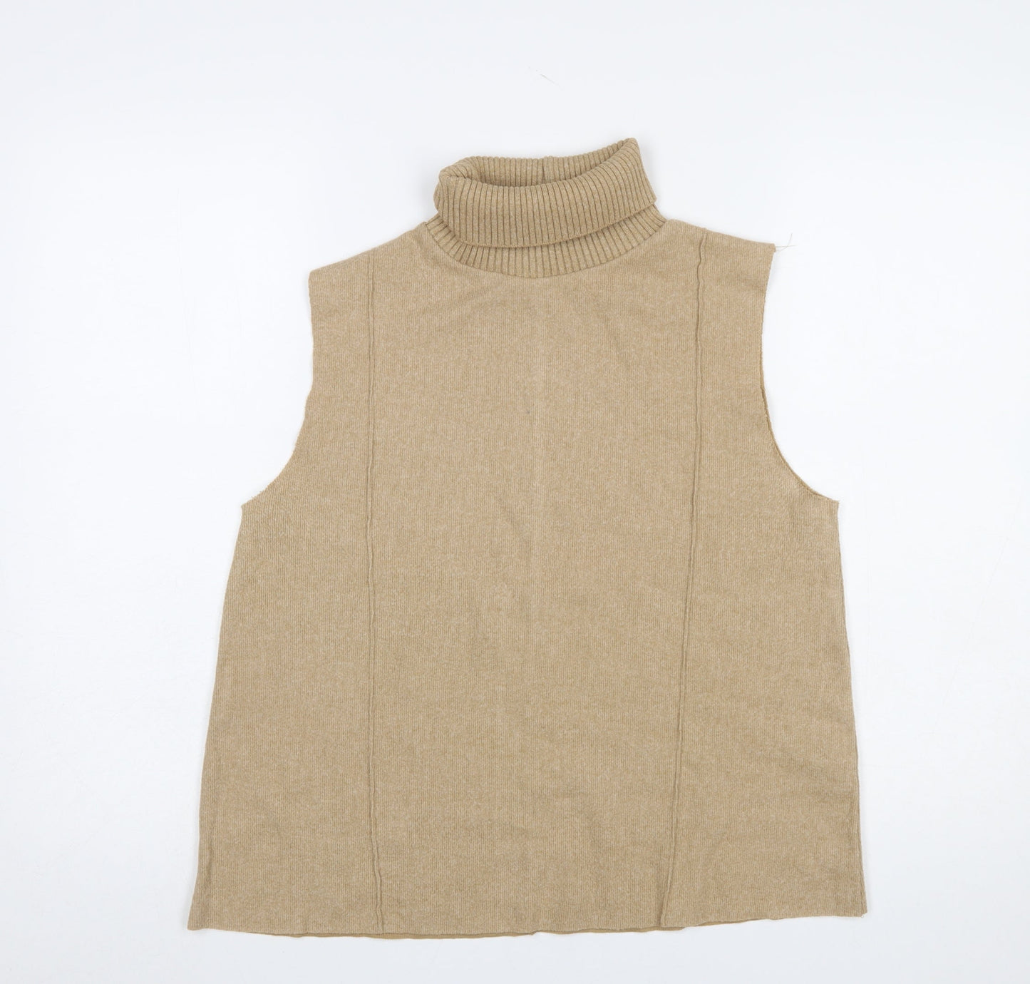 Womens UK Size 14 Zara Beige Vest Jumper
