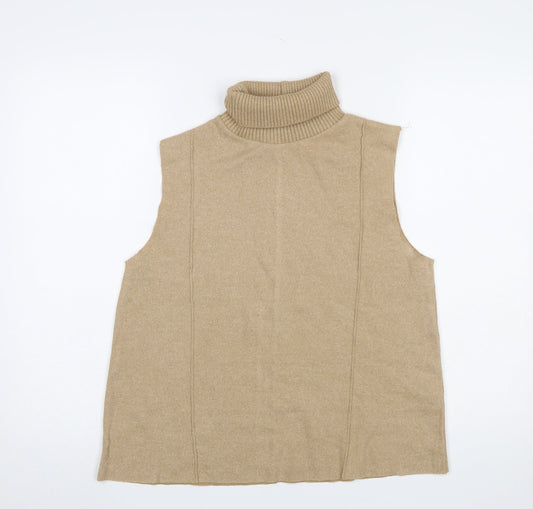 Womens UK Size 14 Zara Beige Vest Jumper
