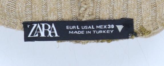 Womens UK Size 14 Zara Beige Vest Jumper