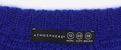 Womens UK Size 12 Atmosphere Blue Pullover Jumper