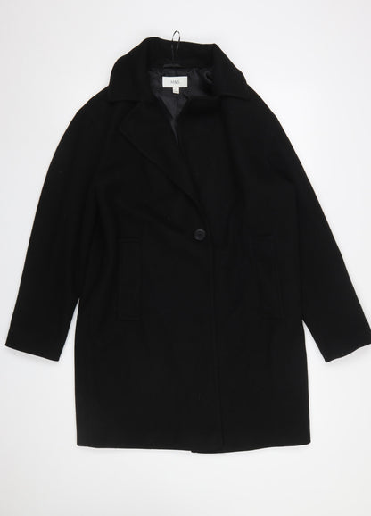 Womens UK Size 12 Marks and Spencer Black Overcoat