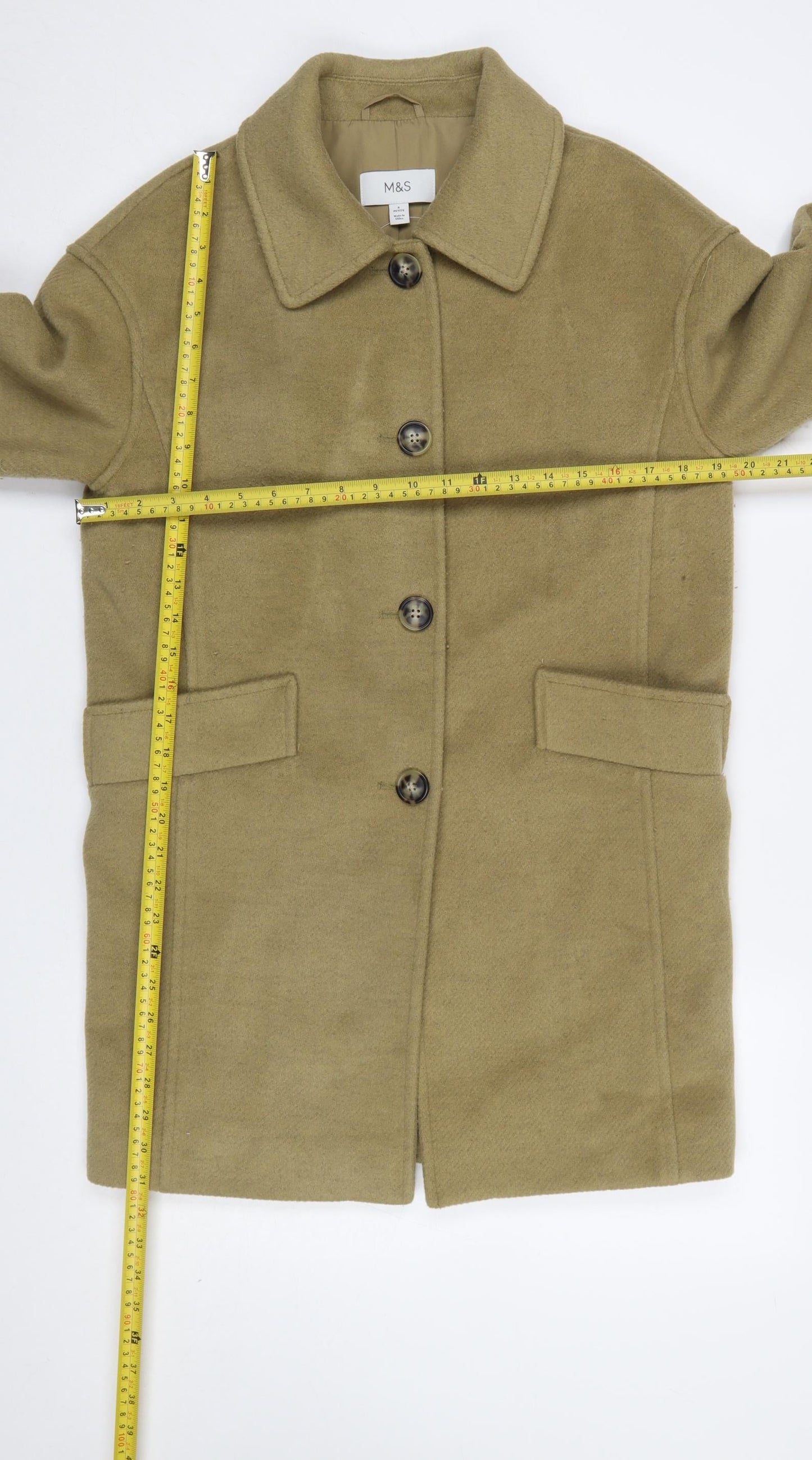 Womens UK Size 6 Marks and Spencer Beige Overcoat