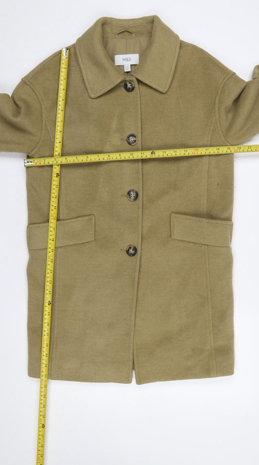 Womens UK Size 6 Marks and Spencer Beige Overcoat