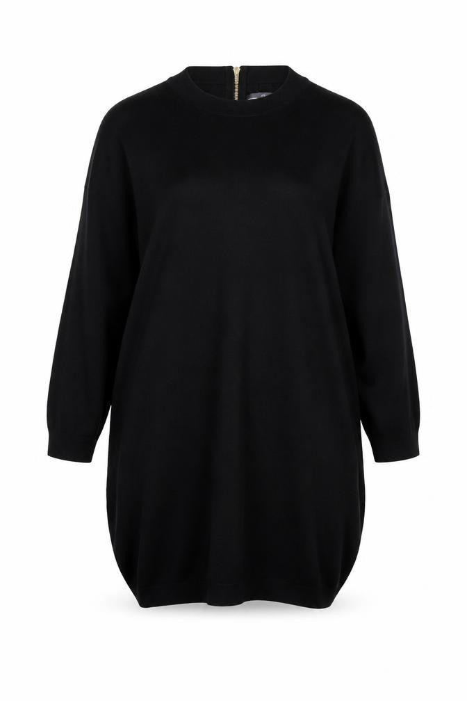 Zara Women Black Mock Neck Knit Tunic Jumper Dress Size 8