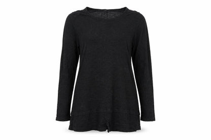 COIN 1804 Women's Black Long Sleeve Tunic Top Size M