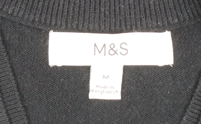 Womens UK Size M Marks and Spencer Black Pullover Jumper