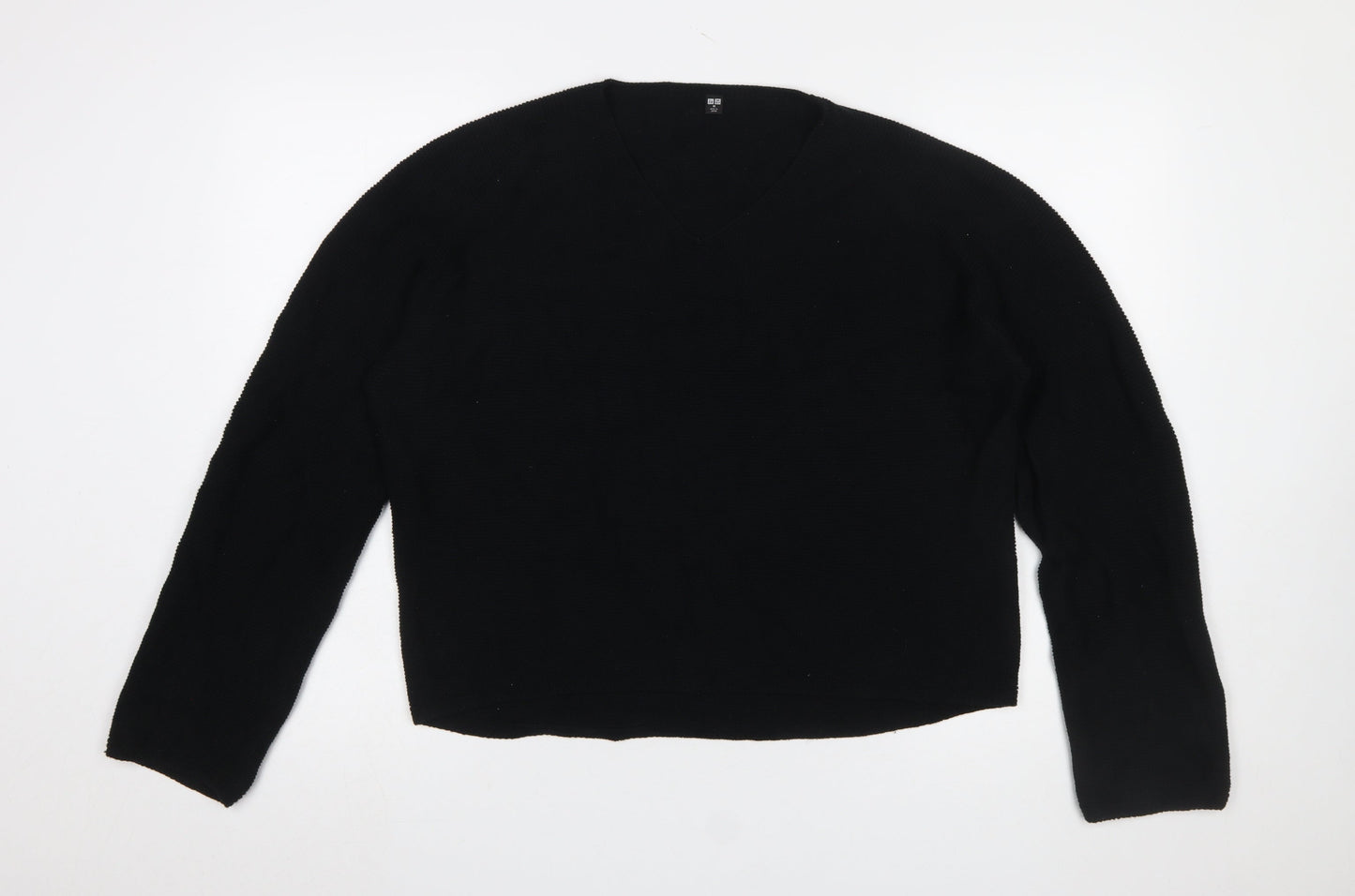 Womens UK Size M Uniqlo Black Pullover Jumper