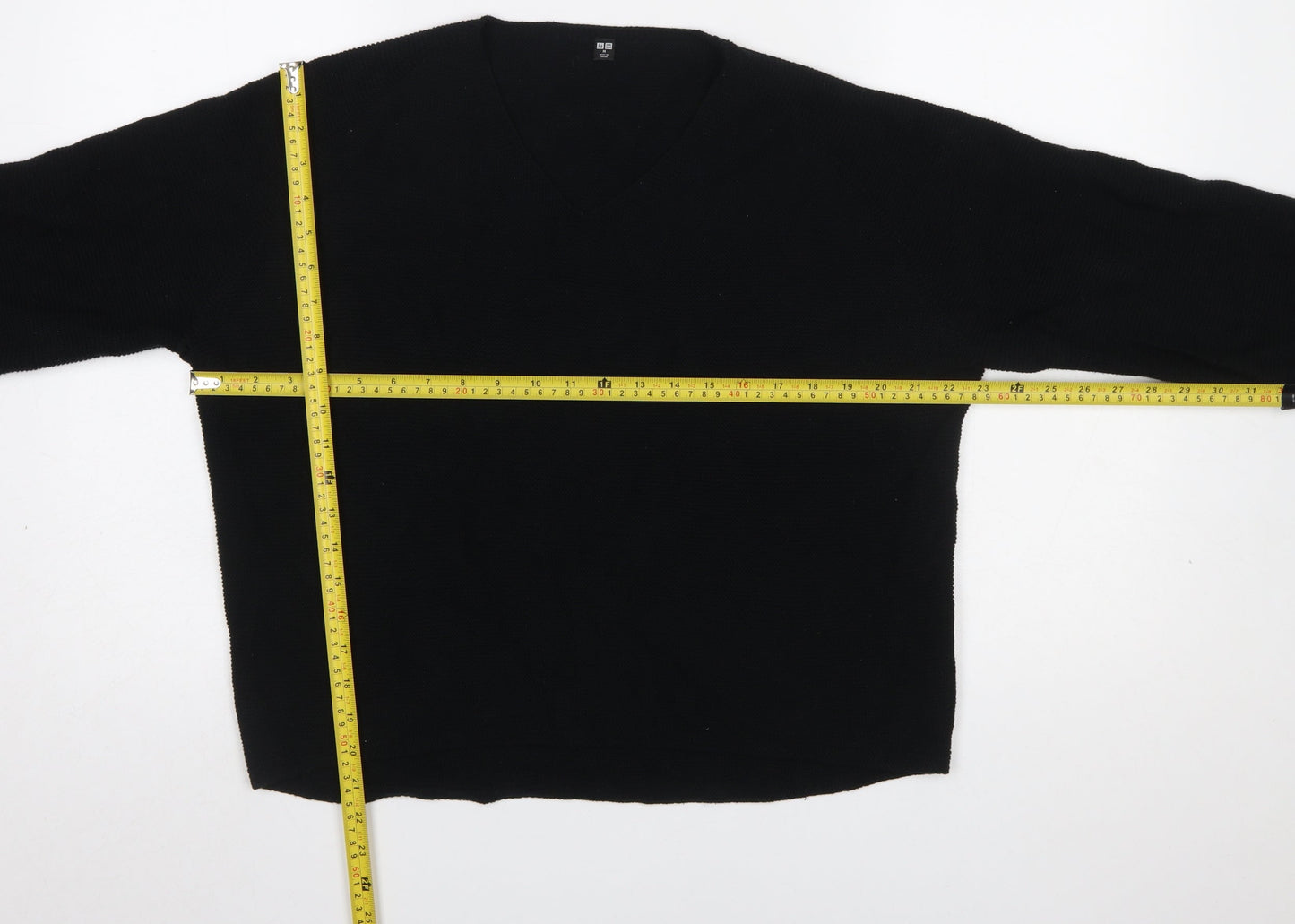 Womens UK Size M Uniqlo Black Pullover Jumper
