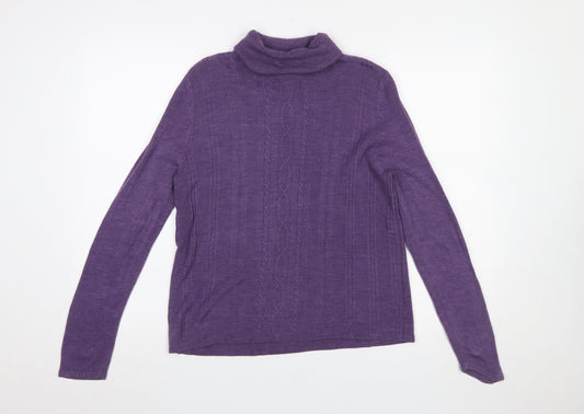 Womens UK Size M Requirements Purple Pullover Jumper