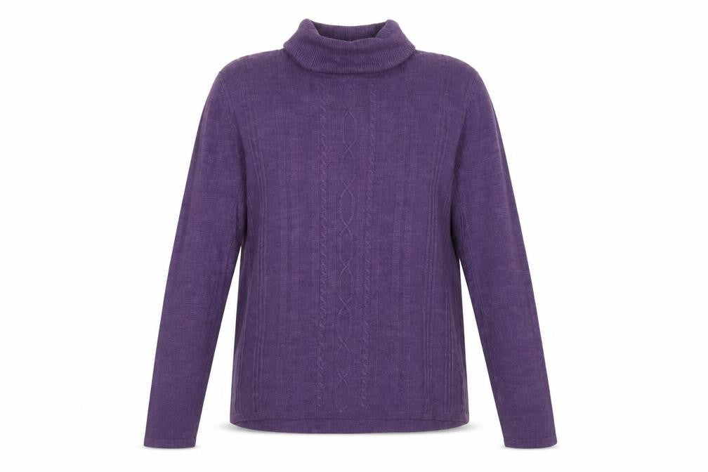 Womens UK Size M Requirements Purple Pullover Jumper