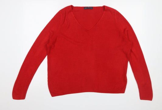 Womens UK Size 16 Marks and Spencer Red Pullover Jumper