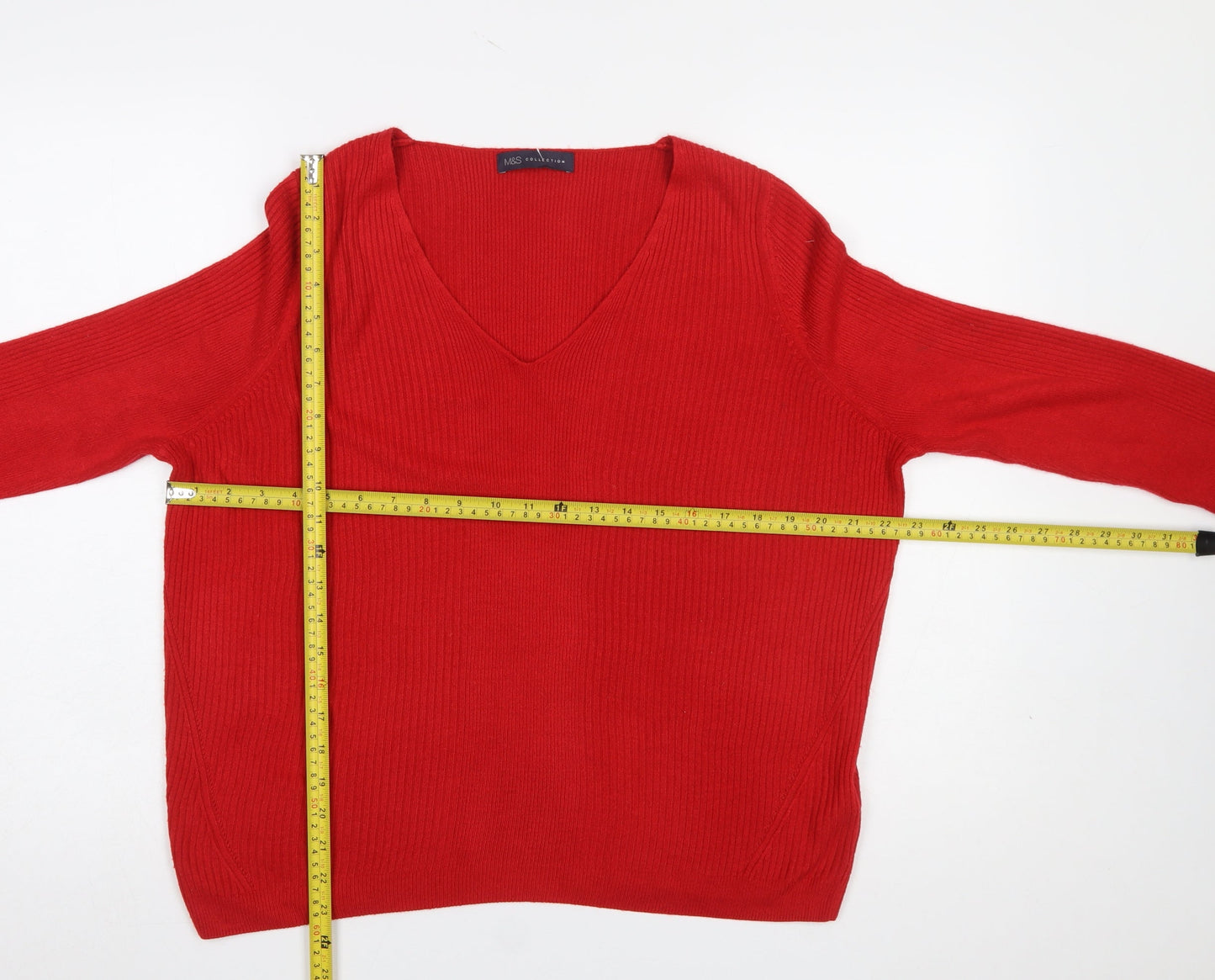 Womens UK Size 16 Marks and Spencer Red Pullover Jumper