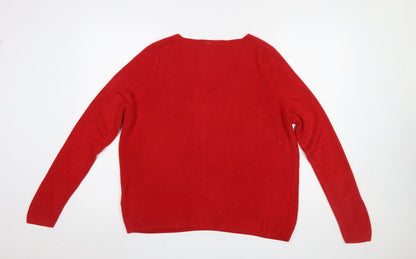 Womens UK Size 16 Marks and Spencer Red Pullover Jumper