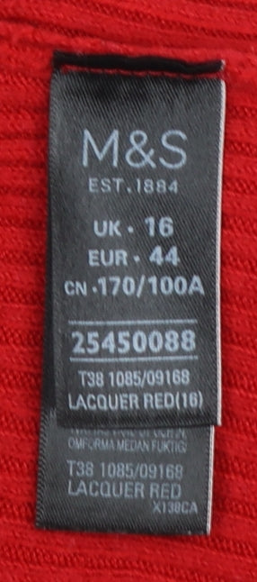 Womens UK Size 16 Marks and Spencer Red Pullover Jumper