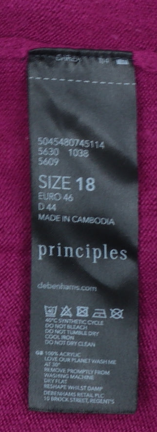 Womens UK Size 18 Principles Purple Pullover Jumper