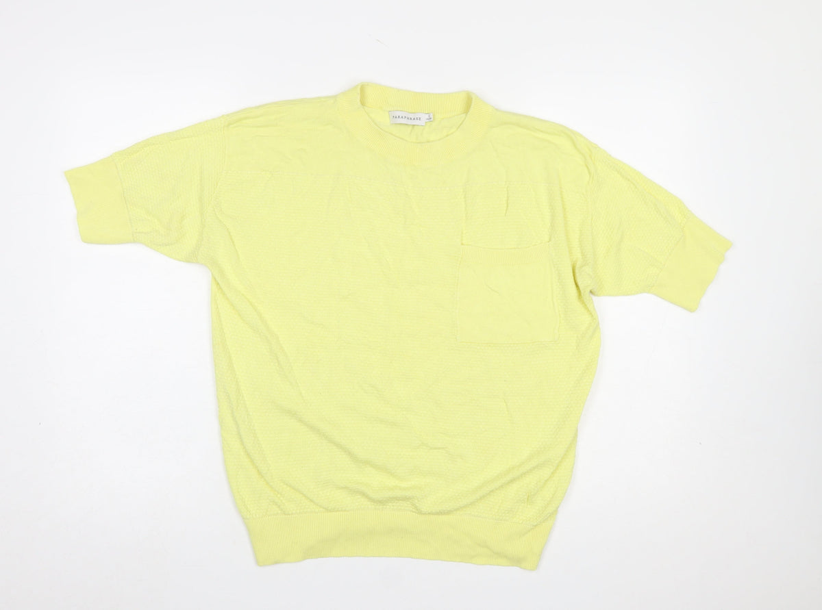 Womens UK Size L Paraphrase Yellow Pullover Jumper