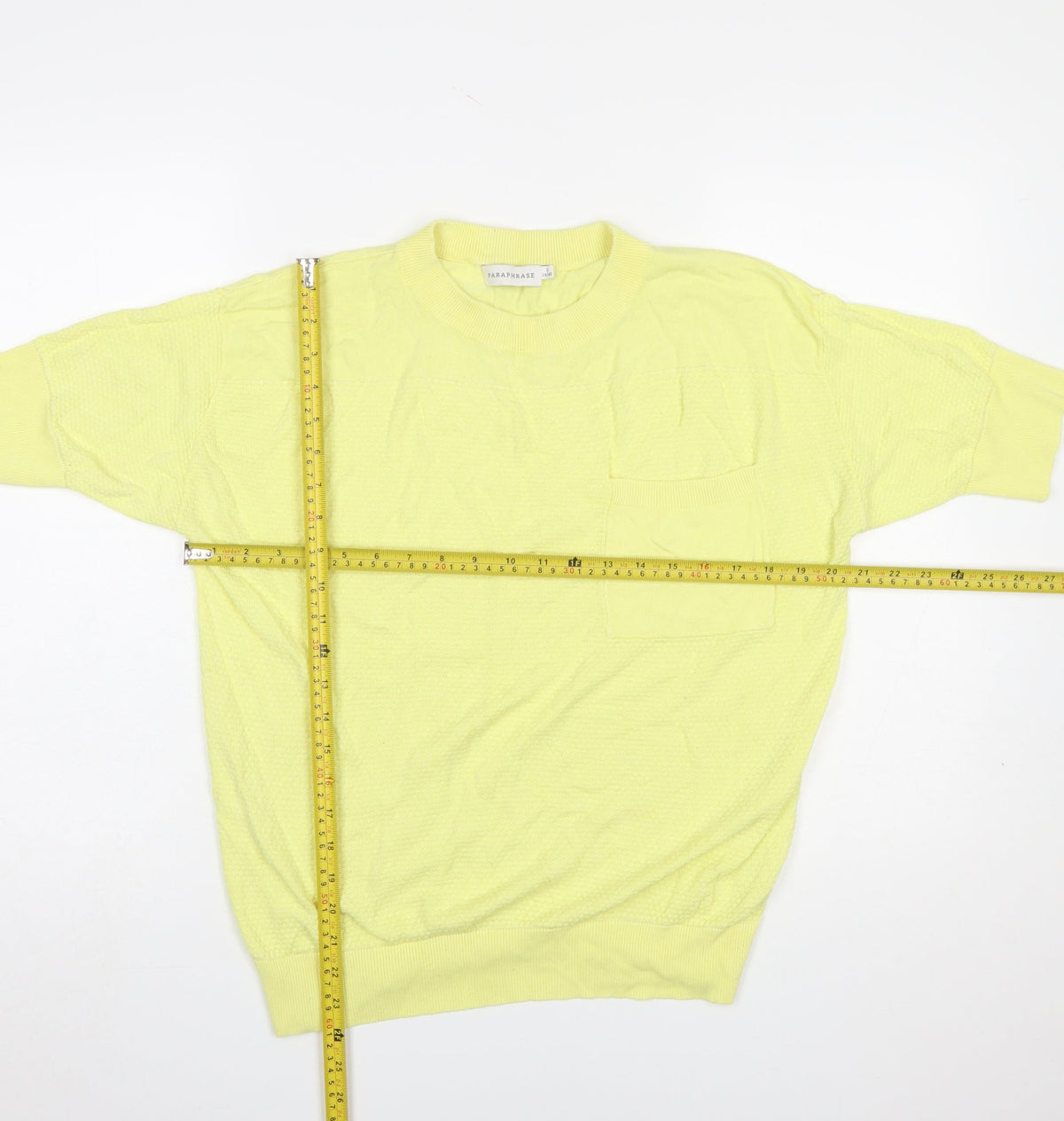 Womens UK Size L Paraphrase Yellow Pullover Jumper
