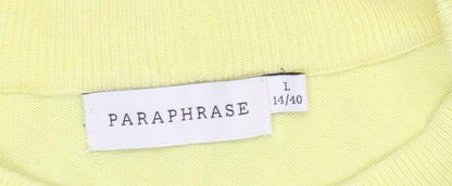 Womens UK Size L Paraphrase Yellow Pullover Jumper