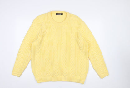 Womens UK Size L Envy Yellow Pullover Jumper