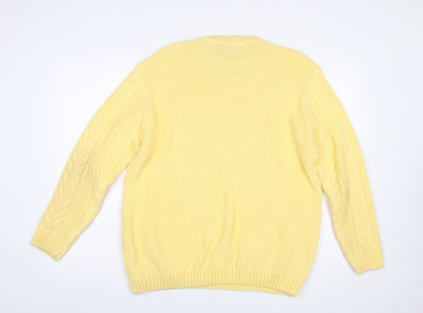 Womens UK Size L Envy Yellow Pullover Jumper