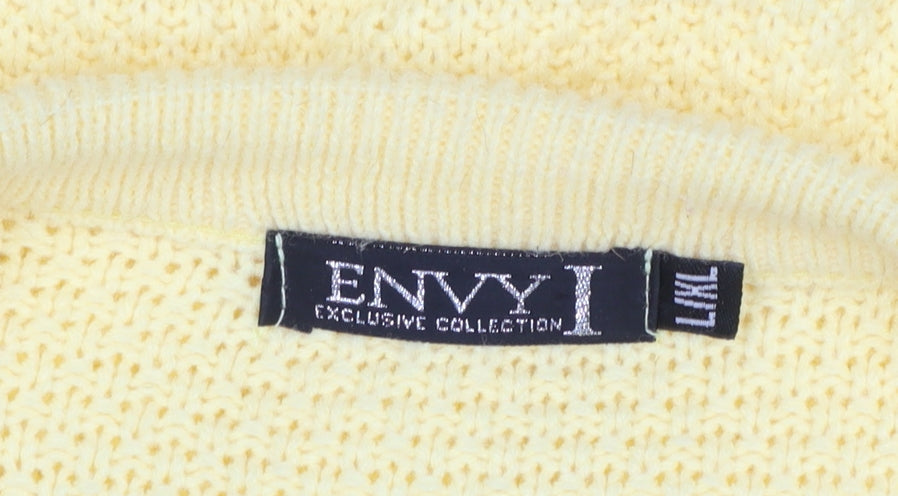 Womens UK Size L Envy Yellow Pullover Jumper