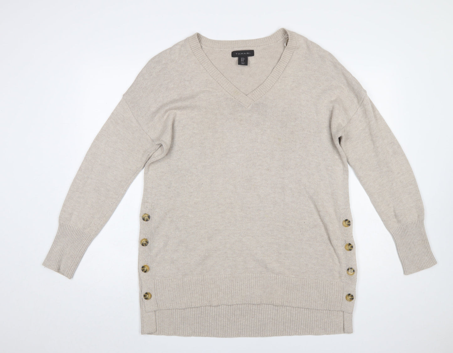 Womens UK Size M Tahari Beige Pullover Jumper