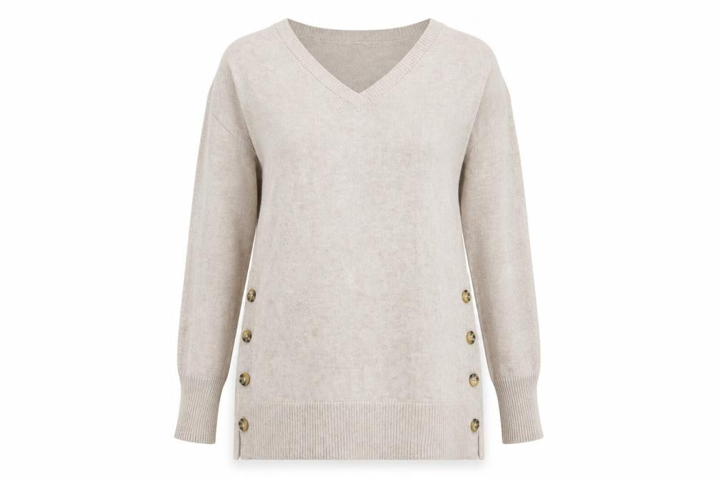 Womens UK Size M Tahari Beige Pullover Jumper