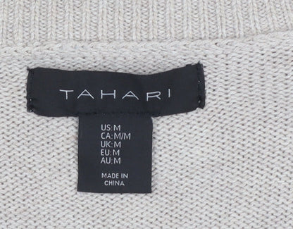 Womens UK Size M Tahari Beige Pullover Jumper