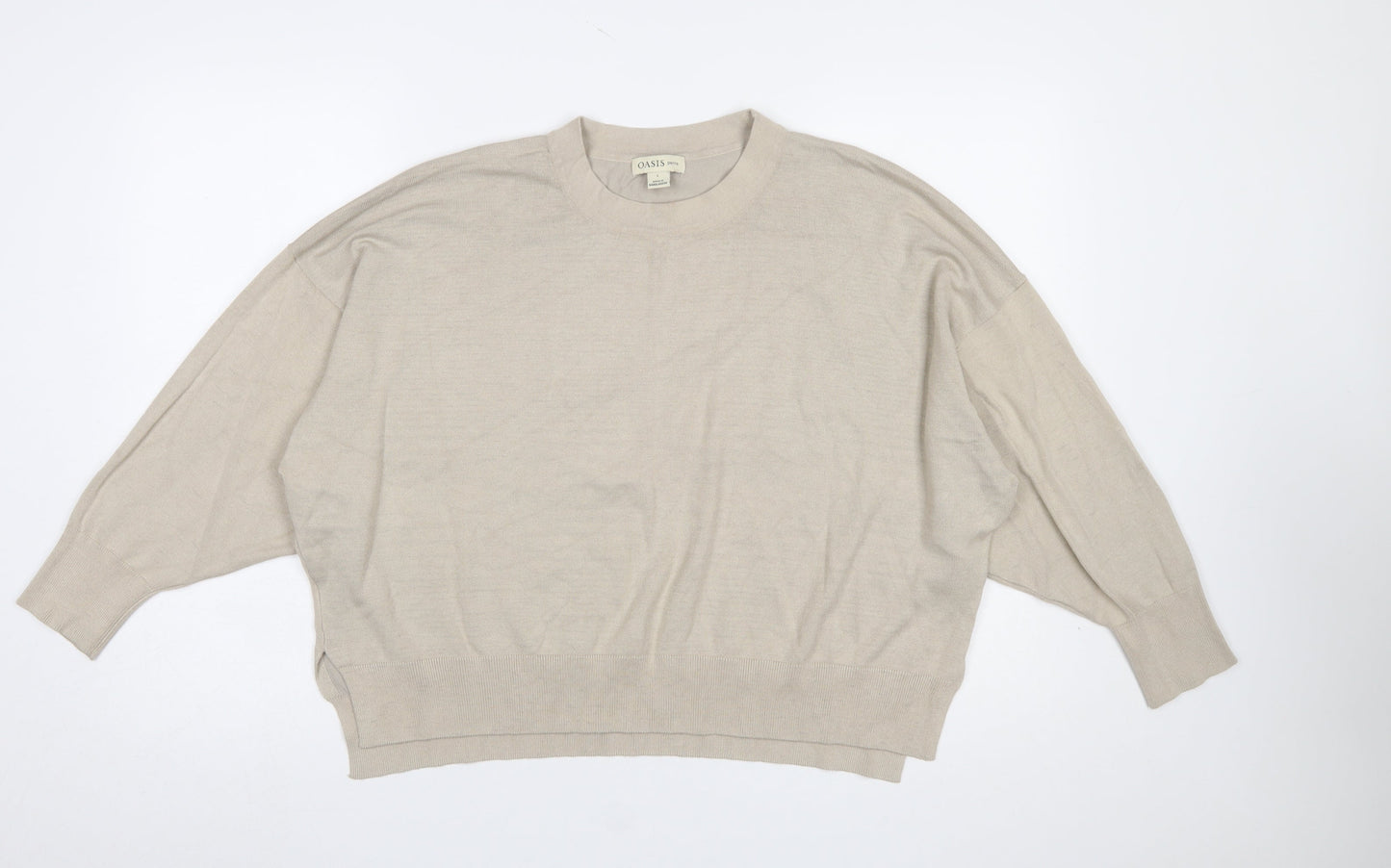 Womens UK Size L Oasis Beige Pullover Jumper