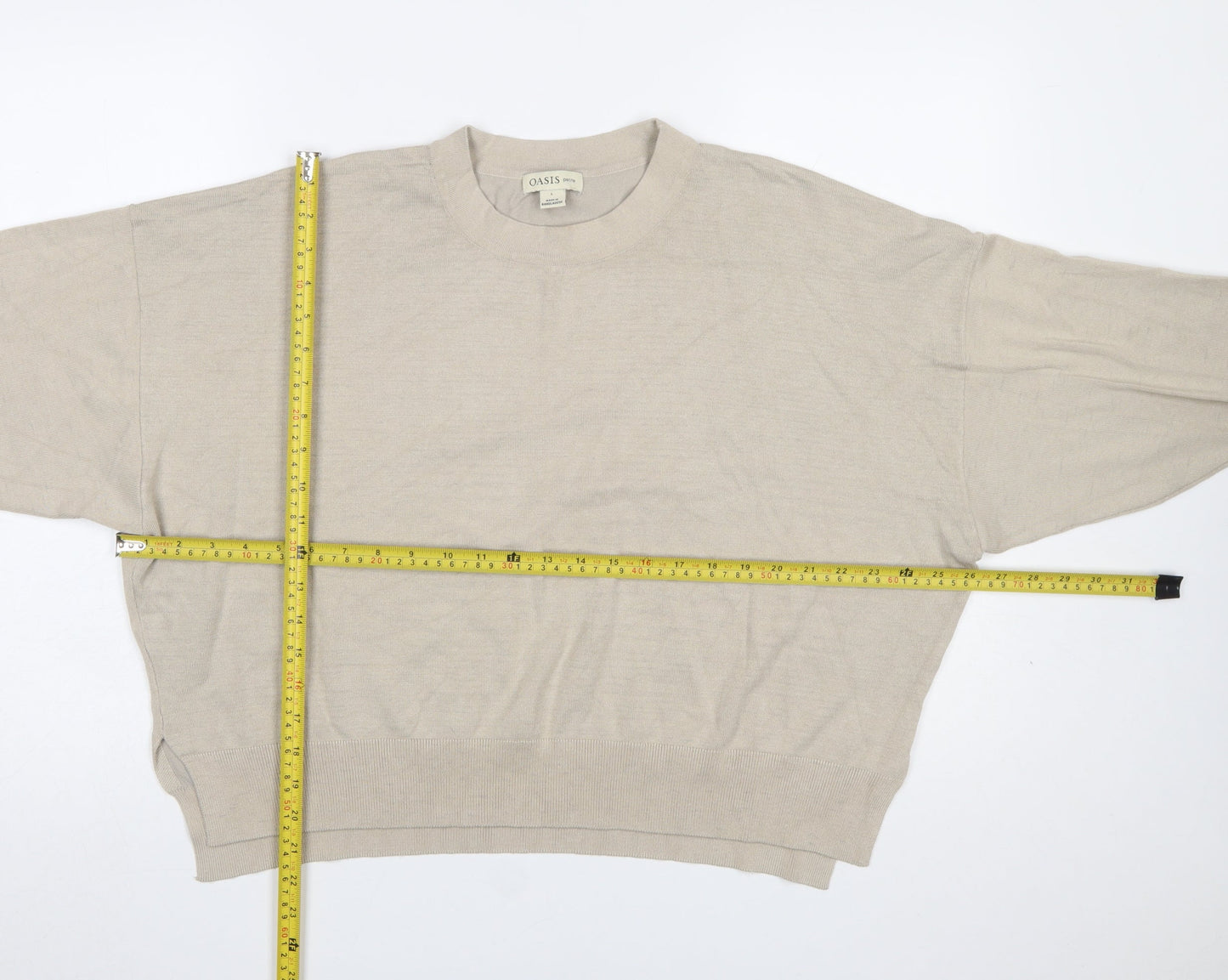 Womens UK Size L Oasis Beige Pullover Jumper