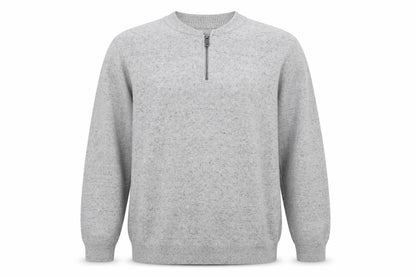 Marks and Spencer Men's Grey L 1/2 Zip Cotton Blend Jumper