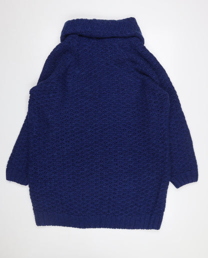 Tu Women's Blue Cowl Neck Chunky Knit Jumper Size 16