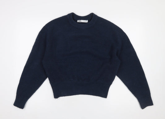 Womens UK Size 8 Zara Blue Pullover Jumper
