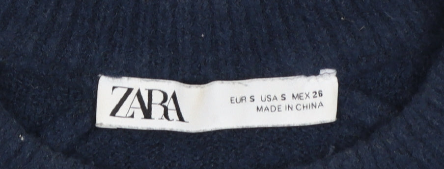 Womens UK Size 8 Zara Blue Pullover Jumper