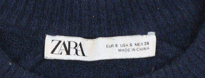 Womens UK Size 8 Zara Blue Pullover Jumper