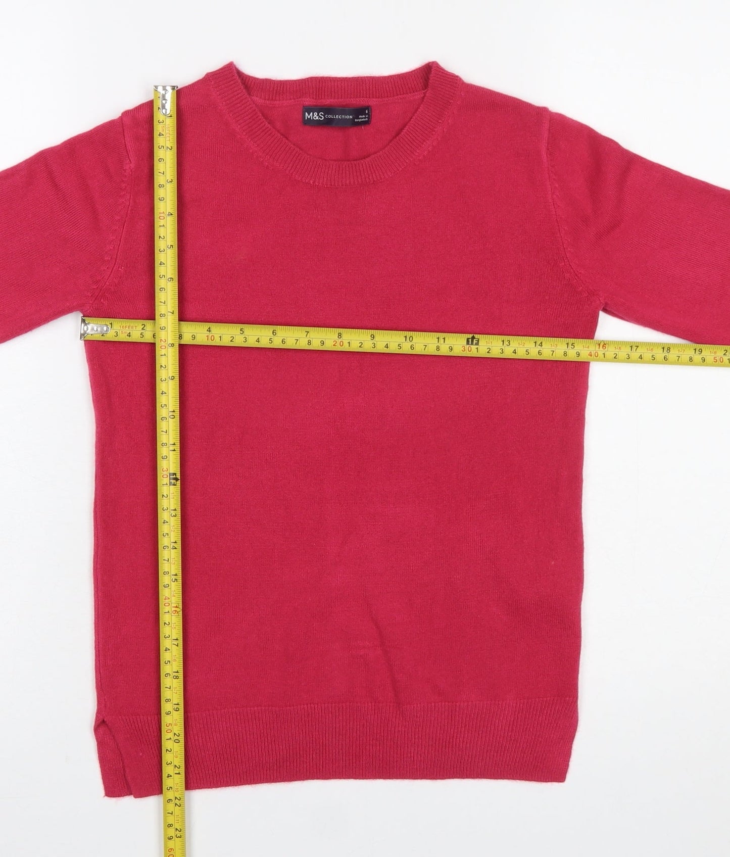 Womens UK Size 6 Marks and Spencer Red Pullover Jumper
