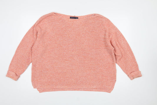 Womens UK Size XL Marks and Spencer Orange Pullover Jumper