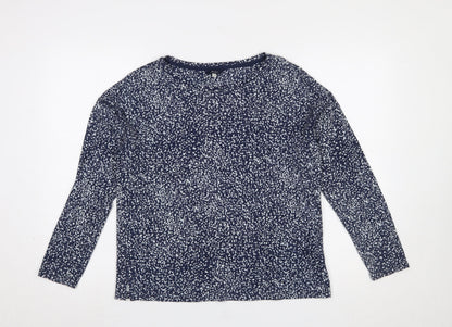 Joules Womens Blue Floral Long Sleeve Cotton T-Shirt UK 10