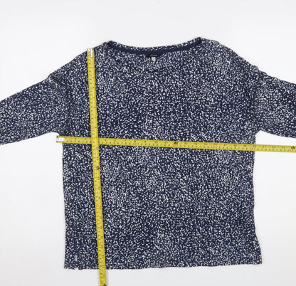 Joules Womens Blue Floral Long Sleeve Cotton T-Shirt UK 10