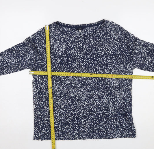 Joules Womens Blue Floral Long Sleeve Cotton T-Shirt UK 10