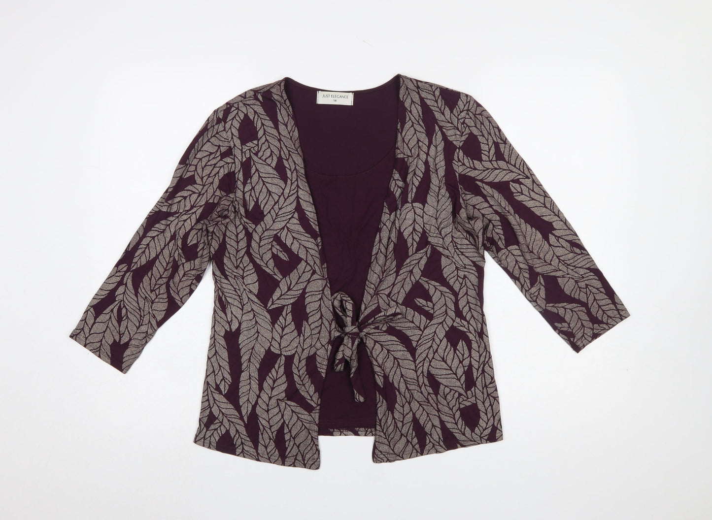 Womens UK Size 14 Just Elegance Purple Tunic Blouse