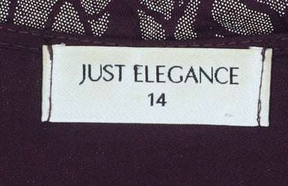 Womens UK Size 14 Just Elegance Purple Tunic Blouse