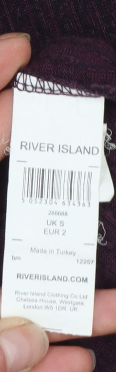 Womens UK Size S River Island Purple Basic Blouse