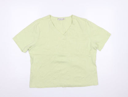 Womens UK Size XL CC Green Basic T-Shirt