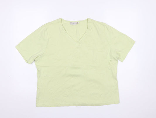 Womens UK Size XL CC Green Basic T-Shirt