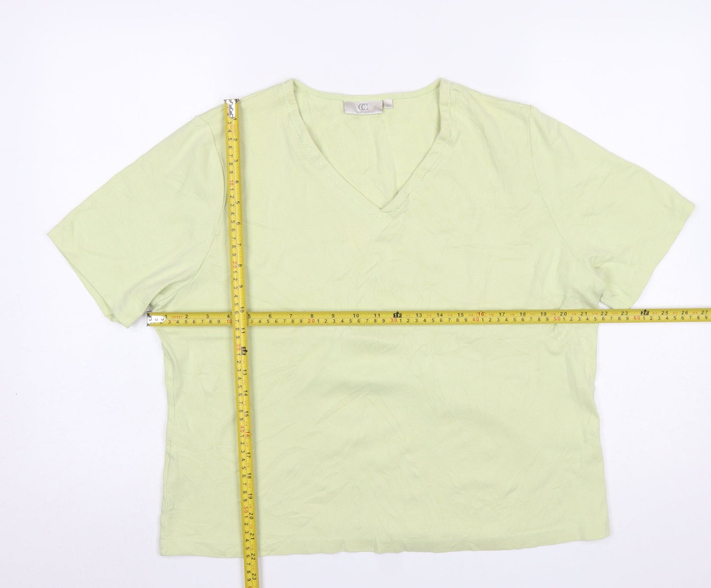 Womens UK Size XL CC Green Basic T-Shirt