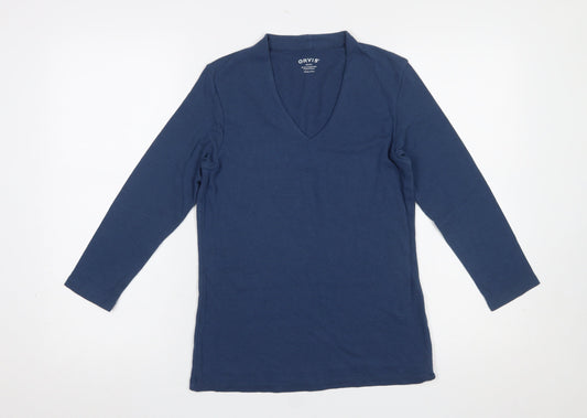 Womens UK Size S Orvis Blue Basic T-Shirt