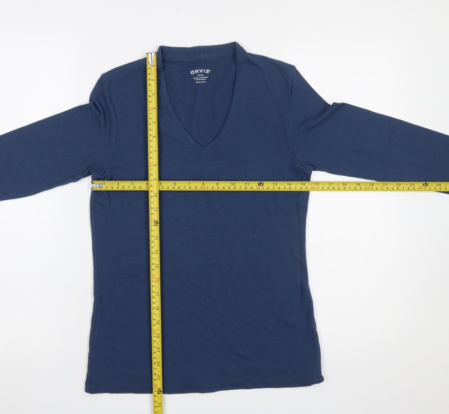 Womens UK Size S Orvis Blue Basic T-Shirt