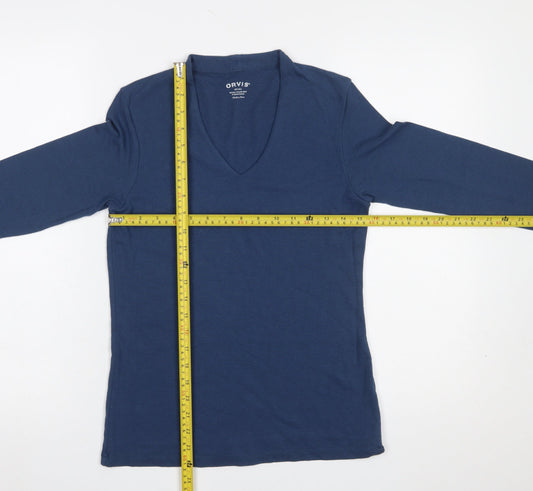 Womens UK Size S Orvis Blue Basic T-Shirt